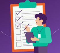 Illustration of a man looking at a checklist