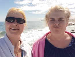 Molly and Ann at the beach